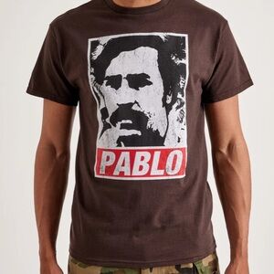 The Pablo Escobar Graphic Cotton Short Sleeves Brown Tee Men Size 2XL